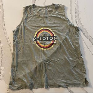 Peloton workout tank women’s XL light olive green EUC